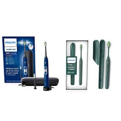 Philips Sonicare ProtectiveClean 6500 Rechargeable Electric Power Toothbrush, Navy Blue, HX6462/07 & One by Sonicare Rechargeable Toothbrush, Sage, HY1200/28
