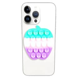 Mijafaron Suction Phone Case Mount, Silicon Adhesive Phone Accessory for iPhone and Android, Hands-Free Fidget Toy Mirror Shower Phone Holder, Tiktok Videos and Selfies(Apple Shaped, Colorful)