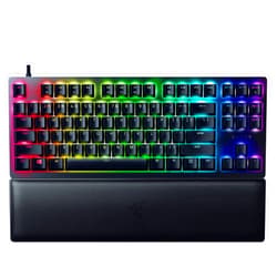 Razer Huntsman V2 TKL Tenkeyless Gaming Keyboard: Fast Linear Optical Switches Gen2 w/Sound Dampeners & 8000Hz Polling Rate - Detachable TypeC Cable - Doubleshot PBT Keycaps - Ergonomic Wrist Rest