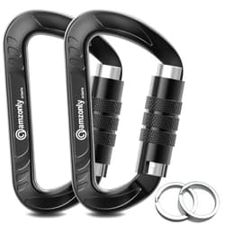 Amzonly 3inch Auto Locking Carabiner Clips Heavy Duty, 12KN /2697lbs Lightweight Keychain carabiners, Sturdy Twist Lock Caribeeners for Camping Hiking Hammock Swing Backpack, Dog Leash and Harness etc