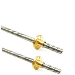 VICHSAMWY 2PCS 350mm（13.78 Inches）Tr8x8 Lead Screw with T8 Brass Nut (Acme Thread, 2mm Pitch, 4 Starts, 8mm Lead) for LCD DLP SLA 3D Printer Z Axis and CNC Machine