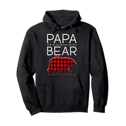 Matching Christmas Family Buffalo Gingham Shop Papa Bear Christmas Pajamas Matching Family Plaid Men Pullover Hoodie