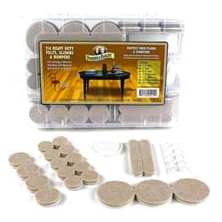 Parker & Bailey Felt Sliders & Bumpers - 214 Heavy Duty Tan Felt Sliders/Bumpers to Protect Floors & Furniture. Easily Slide Furniture on Hardwood Floors, Laminate Wood or Protect Furniture Feet