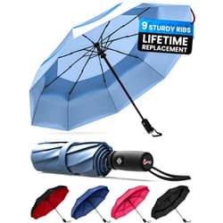 Repel Umbrella Repel Windproof Travel Stick Umbrella for Rain - Automatic Open & Close, Heavy Duty Reinforced Fiberglass Frame - Portable, Compact Umbrella for Travel - All-Weather Strong Umbrella