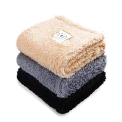 Luciphia 1 Pack 3 Calming Blankets Fluffy Premium Fleece Pet Blanket Soft Sherpa Throw for Dog Puppy Cat Beige/Black/Grey Small (23