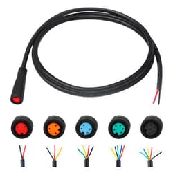 Baluoqi Extension Cable 2Pin/3Pin/4Pin/5Pin/6Pin Waterproof Plug with A Single Connector DIY Ebike Line for Electric Bicycle Light/Throttle/Ebrake/Display Ebike Parts