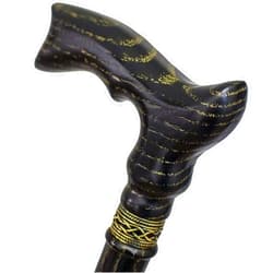 Asterom Custom Exclusive Black Gold Cane - Hand Carved Wooden Walking Sticks and Canes for Men Women Vintage Derby Men's Cane