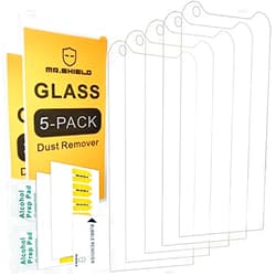 Mr.Shield [5-PACK] Designed For Kyocera DuraForce PRO [Tempered Glass] Screen Protector [0.3mm Ultra Thin 9H Hardness 2.5D Round Edge] with Lifetime Replacement