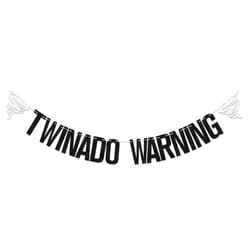 BOMXOI Twinado Warning Banner,Twins Birthday Baby Shower Party Decor,It's Twins,Double The Love,Twins Announcement Gender Reveal Birthday Baby Shower Party Decor Supplies Black