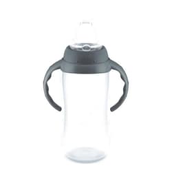 NUK Learner Cup, 10 Ounce, Tritan Gray Star – BPA Free, Spill Proof Sippy Cup
