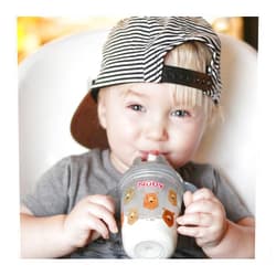 Nuby Tritan No Spill Flip N' Sip Twin Handle Printed Cup with 360 Weighted Straw, Colors May Vary