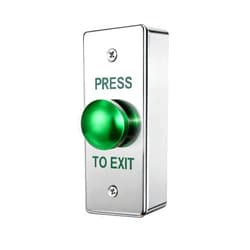 Hongjin Push to Exit Button, Surface-Mount DC12V Large Stainless Steel Door Release Switch with Back Box, NO/COM Output for Access Control Systems