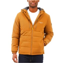 LONDON FOG Men's Stretch Hooded Puffer