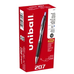 Uni-Ball Signo Gel 207 Roller Ball Retractable Gel Pen, Blue Ink, 0.7MM, Dozen