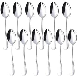 HANSGO Teaspoons Stainless Steel, Dinner Spoons Set 6.7 inches Dessert Spoons Use for Home, Kitchen or Restaurant 12 PCS