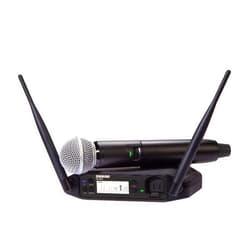 Shure GLXD24+/SM58 Dual Band Pro Digital Wireless Microphone System - 12-Hour Battery Life, 100 ft Range | SM58 Handheld Vocal Mic, Single Channel Receiver (GLXD24+/SM58-Z3)