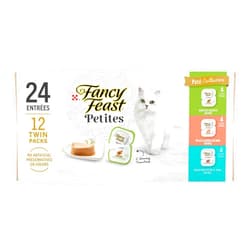 Purina Fancy Feast Gourmet Wet Cat Food Variety Pack, Petites Pate Collection, break-apart tubs, 24 servings - (Pack of 12) 2.8 oz. Tubs
