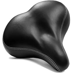 Bikeroo Extra Wide Replacement Saddle - Fits Indoor & Outdoor Bicycles - Steel Spring & Elastomer Suspension - Center Cutout - Memory Foam
