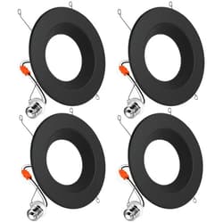 Sunco Lighting Sunco 4 Pack 5CCT Black LED Recessed 6 Inch, 2700K/3000K/3500K/4000K/5000K Selectable, Dimmable Can Lights, Baffle Trim, 13W=120W, 869 LM, Damp Rated, Retrofit Installation - UL Listed