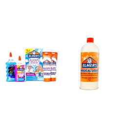 Elmer's Elmer’s Fluffy Slime Kit, 4 Count & Slime Activator Magical Liquid Slime Activator Solution