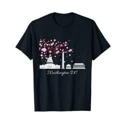 Washington DC Cherry Blossom Designs Washington DC Cherry Blossoms Monuments Memorials T-Shirt