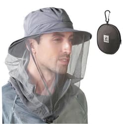 F Flammi Flammi Mosquito Net Hat Safari Hat UPF 50+ Sun Protection Boonie Hats for Men with Neck Flap Fishing Hiking Hat for Men/Women