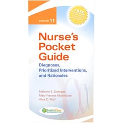 By Marilynn E. Doenges APRN BC (Author), Mary Frances Moorhouse RN MSN CRRN (Author), Alice C. Murr BSN RN (Author) & 1 more Nurse's Pocket Guide: Diagnoses, Prioritized Interventions, and Rationales (Nurses Pocket Guides)