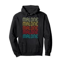 Malone Cool Given First or Last Surname Malone Retro Vintage Style Name Gift Pullover Hoodie