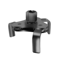 GZZTORES Universal Adjustable Oil Filter Wrench, Carbon Steel, Black, 1/2 & 3/8 Inch Square Drive Socket, 3-Jaw & 2-Way Design