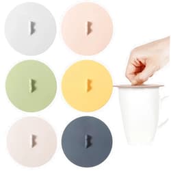 Ymapinc Silicone Lids for Cups, Ymapinc 6Pcs Silicone Cup Covers, Colored Universal Cup Lids, Reusable Mug Cover, Food Grade Dust-proof Airtight Seal Lids for Mugs Tea Cups Coffee Cup