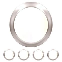 Luxrite 6 Inch LED Disk Lights, Dimmable Flush Mount Ceiling Light, 5CCT 2700K 3000K 3500K 4000K 5000K, 12.5W, 1000LM, Surface Mount Light Fixture, Damp Rated, Energy Star, ETL - Brushed Nickel 4-Pack