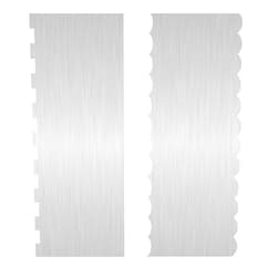 Dualshine 2 Pc Stainless Steel Cake Scraper Cake Decorating Tools Edge Side Jagged Wave Double Sided Patterned Comb Metal Cake Carving Smoothing Cream Pastry Baking(CS-21，CS-25)