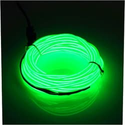 ILEBYGO 16.4Ft EL Wire Neon Lights Kit with Portable AA Battery Inverter for Halloween, Christmas, Party Decoration (Green, 16.4Ft/5M, Battery not Included)