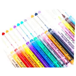 Reaeon Acrylic Paint Pens, Paint Marker for Rock Painting, 18 Colors Permanent Acrylic Markers Fine Tip Ideal for Craft, Glass, Fabric, Ceramic and More