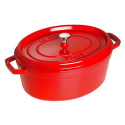 Staub Cast Iron Roaster/Cocotte, Oval 37 cm, 8 L, Cherry Red