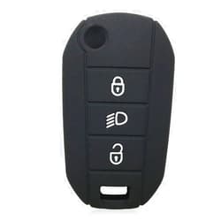 OTMIK Silicone Car Key Cover Case Compatible with Peugeot 208/307/308/RCZ/407/4008/Citroen Berlingo Car Key Accessories (Black)