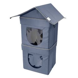 Kitty City Outdoor Stackable Cat House, Cat Cube, Water Resistant Condo, Outdoor Heated Cat House