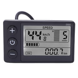 JOROBURO Electric Bike LCD Display, 5 Pin 24V 36V 48V Electric Bicycle S866 LCD Display Meter M5 LCD Panel Screen with Waterproof Connector, Display Meter Control Panel for Electric Bike Scooter Modification