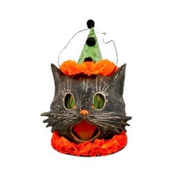 Bethany Lowe Sassy Kitty Cat Candy Container Paper Mache Halloween Bucket