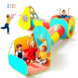 WESKMENS 5Pcs Kids Play Tent and Play Tunnel,Ball Pit for Toddler Baby,Foldable Pop Up Tents with Carry Bag,Indoor Outdoor Playhouse with Crawling Toys,Boys and Girls Best Birthday Gifts
