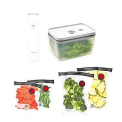ZWILLING Fresh & Save Vacuum Sealer Machine Starter Set, Food Saver, Plastic 6-piece BPA Free, Meal Prep or Sous Vide 6-pc Plastic