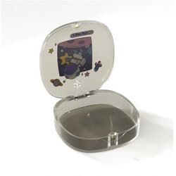 JOYSTOR Retainer Case with Vent Holes, Slim Aligner Case Night Guard Case Mouthguard Case, with Retainer Removal Tool, Chewie & Brush, for Women & Men, Gray