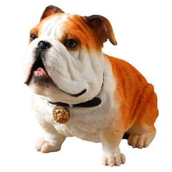 Veronese Design 3 3/4 Inch British Bulldog Sitting On Hind Legs Resin Figurine Animal Collectibles Hand Painted Home Decor