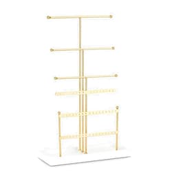 CILXGQLN Jewelry Organizer Jewelry Holder, 6 Tier Earring Organizer Earring Holder Stand, Golden Necklace Holder Jewelry Tree for Earring Necklace Bracelet Ring, Women Girl Gift