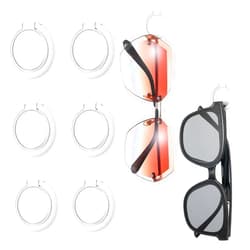 DIVINA VITAE 8 Pack Sunglasses Organizer Wall Mounted Sunglasses Holder Hanging Adhesive Sunglass Holder for Wall Round Hanging Eyeglass Holder Wall Hanging Glasses Organizer for Eyeglass Sunglasses Display(White)