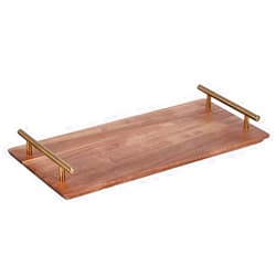 YYAI-HHJU Serving Tray Rectangle Wooden Breakfast Tray Food Pancake Pizza Tea Fruit Household Tableware Serving Tray (Brown 39 x 21 x 5 Cm), Braun