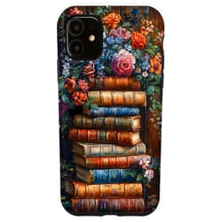 Books Coffee and Flowers Vintage Library Bibliomane lovers Case for iPhone 11