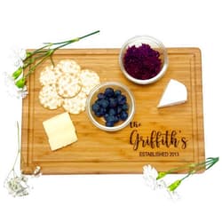 Forever Personalized Personalized Cutting Board, Custom Bamboo Engraved Charcuterie Boards - Present for Wedding, Bridal Shower, Anniversary, Housewarming Gift Idea for Couples, Engraved Chopping Boards.