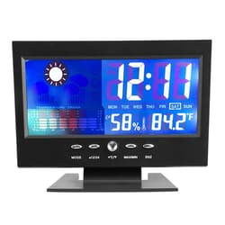 QANYEGN Digital Weather Thermometer, Digital Temperature and Humidity Meter Clock Alarm Clock, Indoor Electronic Weather Forecast Cndar Suitable for Home Use or Gift Giving