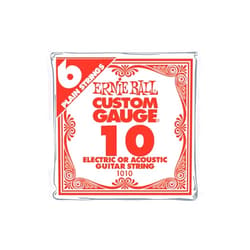 Ernie Ball Nickel Plain Single Guitar String .010 6-Pack